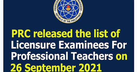 List Of Licensure Examinees For Professional Teachers on 26 .